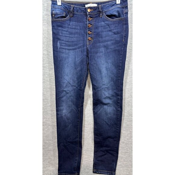 KanCan Womens High-Waisted Skinny Jeans Button Fly Size 11/29 Dark Wash - Picture 1 of 6